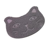 Mikikit Alfombra para Arena de Gatos de PVC Forma de Gato, Resistente al Desgaste y Antideslizante, Adecuado para Caja de Arena y Mascotas