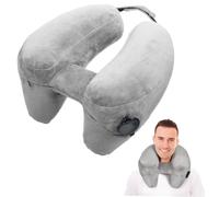 Mikikit Almohada de Viaje Inflable con Capucha Cojín Cervical U Shape para Aviones y Coches Accesorio Esencial para Ligera y Portátil Soporte Cómodo para Cuello