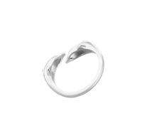 Mikikit Anillo de Apertura de Cobre Plata Vida Diaria, Diseño Creativo y Estilizado que Añade un Toque Divertido y Destaca Multitud