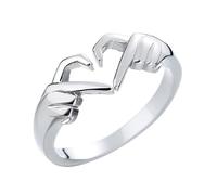 Mikikit Anillo De Corazón Abierto Para Dedo Anillo Decorativo De Abrazo Forma De Corazón Ajustable Para Mujer