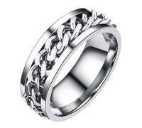 Mikikit Anillo De Dedo Para Hombre y Niño Con Abridor Incorporado, Acero Inoxidable, Tamaño 10, Diseño Giratorio, Joyería Funcional Para Coleccionistas y Uso Diario