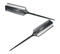 Mikikit Aplicador de Tinte Cabello 2 Piezas Cepillo de Doble Cara Cerdas Cortas Adecuado para Usar en Hogar y Salón de Peluquería 9.09 X 1.69 X 0.19 Pulgadas
