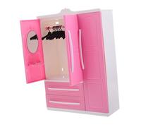 Mikikit Armario para Muñecas Mini de 30 Cm con 10 Perchas Curvas Mueble Organizador de Ropa de Muñecas en Colores Surtidos Estante para Guardar Prendas y Accesorios Color Color Aleatorio