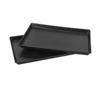 Mikikit Bandeja para Jaula de Perro y Pájaros de Plástico Negro, Multi-función y Resistente, Adecuado para Jaulas Pequeñas y Recintos de Mascotas, Pack de 2 Piezas
