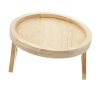 Mikikit Bandeja Redonda De Sofá Plegable De Madera Mesa Multifuncional para Snacks Bebidas y Accesorios Organizador para Reposabrazos De Sofá y Cama