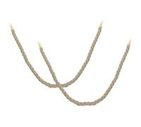 Mikikit Barrera de Cuerda para Control de Multitudes con 2 Piezas, Cuerda de Yute y Aleación de Zinc, Color Beige, Aseguramiento Seguro para Escenarios de Vallado