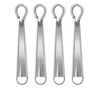 Mikikit Batidor de Huevos Manual Acero Inoxidable 4 Piezas Resistente al Calor Espiral Compacto para Cocina y Repostería Utensilio Portátil para Mezclar y Espumar Leche