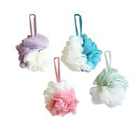 Mikikit Bola de Baño Grande Malla Doble Color Esponja Suave Exfoliante para Ducha Rosa Púrpura Verde Azul