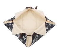 Mikikit Bolsa Cordón para Recipientes de Tela para Tazas de Té, Grande, Color Beige Claro Diseño Azul, Multifunción, Portátil, para Viaje y Almacenamiento de Juego de Té,