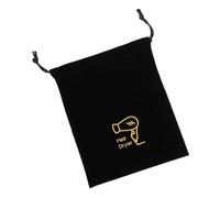 Mikikit Bolsa Cordón para Secador de Pelo Portátil de Terciopelo Negro 26x30 Cm, Bolsa Multifuncional para Viaje, Gimnasio y Almacenamiento en Hotel, Organizador Práctico y Seguro