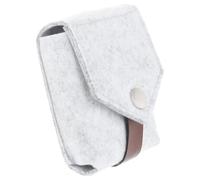 Mikikit Bolsa para Pintalabios Pequeña Portátil con Espejo, Protección contra Roturas, Organizada para Maquillaje, Adecuado para Viajes, Oficina y Escuela, Color Gris Claro