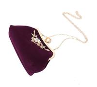 Mikikit Bolso Mano Fiesta Mujer de Tela Plush con Cadena y Elegante Cartera para Banquete y Boda Clutch de Noche para Mujer Color