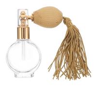 Mikikit Botella Atomizadora de Perfume para Viajes con Diseño Vintage, Vidrio Resistente, Pulverizador Ajustable y Borla Decorativa para Uso Práctico y Elegante