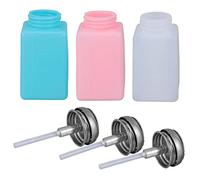 Mikikit Botellas De Prensa Líquida Para Quitaesmalte 3 Piezas 200 Ml Multicolor Diseño Anticontaminación Para Uso Cosmético Recargable Para Mujeres y Niñas