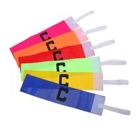 Mikikit Brazaletes de Capitán para Fútbol Ajustables y Elásticos 6 Piezas Multicolor Rojo Naranja Amarillo Verde Azul Rosa Unisex para Entrenamiento y Partidos al Aire Libre