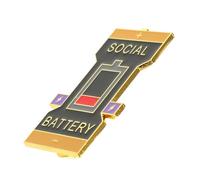 Mikikit Broche De Batería Social De Aleación Broche De Estado De Ánimo Accesorio De Moda Para Ropa Para Obsequio De Cumpleaños