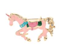 Mikikit Broche de Esmalte con Diseño de Caballo y Cristales Pin para Solapa Resistente con Cierre Seguro Accesorio de Zodiaco Chino para Cardigan Sombrero y Bufanda Celebraciones del Año