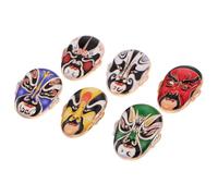 Mikikit Broche de Ópera China Asiática de Aleación Diseño Tradicional de Caras de Pekín, Set de 6 Piezas para Abrigo y Hanfu, Accesorio Cultural Artístico para Mujer y Colección