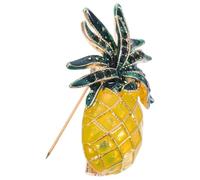 Mikikit Broche de Piña para Mujer de Aleación Amarillo, Pin Versátil para Ropa y Bolsos, Joyería de Moda para Verano que Expresa Estilo Personal y Temperamento