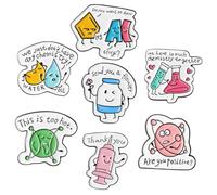 Mikikit Broche De Solapa Química Creatividad Laboratorio 7 Piezas Aleación De Zinc Metal Decoración Ropa Mujer Accesorio Multifunción Estilo Único