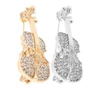 Mikikit Broche de Violín para Ropa Mujer Diseño Musical Elegante, Aleación Resistente, Pin de Solapa Seguro y Decorativo, Adecuado para Sombreros y Bufandas en Ocasiones Obsequios