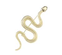 Mikikit Broche Forma de Serpiente Elegante Dorado, Accesorio de Ropa Unisex, Pin de Pecho Decorativo para Trajes y Abrigos, Diseño Único y Duradero, Tamaño Mediano
