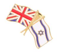 Mikikit Broche Metálico Decorativo Banderas De Reino Unido e Israel, Patriótica De Aleación, Pin De Solapa Ligero y Compacto, Accesorio Para Ropa y Mochilas, Diseño Versátil Para Uso Diario
