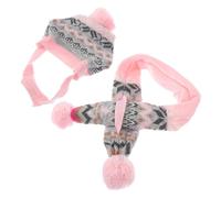 Mikikit Bufanda y Gorro Navideño para Perro Tamaño L Conjunto de 2 Piezas en Color Rosa Tejido Cálido y Transpirable Accesorios Navideños para Mascotas Suministros para Perros