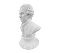 Mikikit Busto de Mozart de Resina Blanca 15 CM Estatua Decorativa de Yeso para Hogar y Oficina Figura Artística para Decoración y Fotografía
