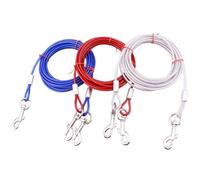Mikikit Cable de Acero Inoxidable para Perros Color Azul, Cuerda Resistente Gancho Giratorio, Evita Pérdidas y Es Adecuado para Mascotas y Animales