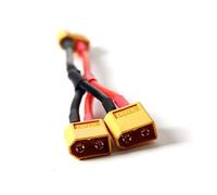 Mikikit Cable de Batería Paralelo Conector Macho y Dos Hembra Xt60 Carcasa de Plástico Duro Resistente para Conexión Flexible de Dos Baterías en Dispositivos Electrónicos