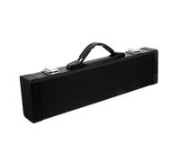 Mikikit Caja Anti-caída De Flauta Negra De Cuero Sintético Estuche Resistente Para Almacenar Accesorios De Flauta y Organizador De Instrumentos Musical