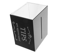 Mikikit Caja De Donaciones De Acrílico con Cerradura Caja De Recolección De Dinero Color Negro