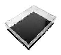 Mikikit Caja de Exhibición para Textos y Cartas Estilo Antiguo Elegante en Acrílico Negro, Resistente al Polvo y Protectora para Escritorio o Estudio, Tamaño 33x25x7.5cm