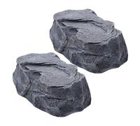 Mikikit Caja de Llaves Oculta Exterior 2 Piezas Piedra Simulada Resina Resistente para Jardín y Patio, Caja Fuerte Disfrazada para Esconder Llaves y Objetos Pequeños