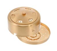 Mikikit Caja de Moxa Portátil de Cobre 1 Unidad, Estuche Antiescaldaduras Diseño Redondo, Herramienta Práctica para Terapia de Moxibustión Corporal en Casa y Masajes Estilo