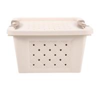 Mikikit Caja Transportadora Plástico Beige para Hámster y Mascotas Pequeñas Gran Capacidad y Multifuncional para Viaje y Almacenamiento Seguro