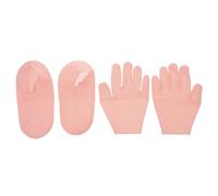 Mikikit Calcetines Hidratantes para Pies Gel de Silicona y Guantes de Noche para Suavizar y Reparar Talones Agrietados y Manos Secas en Hombres y Mujeres