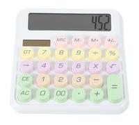 Mikikit Calculadora de Escritorio Mecánica Blanca con Pantalla Grande Botones Diseño Compacto y Ligera para Estudiantes y Oficina Herramienta Práctica para Cálculos Básicos