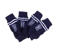 Mikikit Calentadores de Patas para Perros Protector de Codo para Mascotas de Punto Azul Oscuro Talla M 4 Piezas para Protección y Comodidad en Perros Pequeños y Medianos