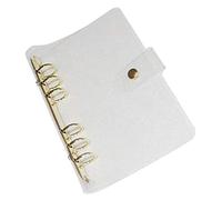 Mikikit Carpeta De 6 Anillas A5 Purpurina Dorada, Cubierta De Pvc Transparente, Ligera y Portátil Para Trabajo y Agenda, Suministros De Carpeta De Oficina