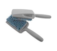 Mikikit Cepillo de Esponja Absorbente Cabello 2 Unidades Gris Azul, Peine Secador de Pelo Desenredante para Cabello Mojado y Seco, Compacto y Portátil para Cuidado Capilar Diario