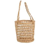 Mikikit Cesta Artesanal de Paja Tejida a Mano Cesta de Flores Decorativa Portátil para Hogar y Organización para Mesa