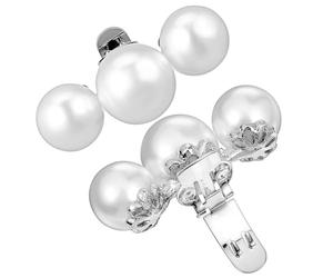 Mikikit Clips Piezas Tacón para Zapatos Perlas Plateadas de Artificiales Transformación 2 Ajuste Seguro y Instantánea Fiestas y Uso Diario