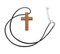 Mikikit Collar Colgante de Cruz de Madera para Oraciones Diarias, Joyería Cristiana de Estilo Moderno