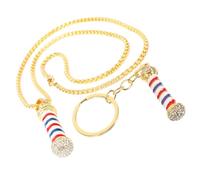 Mikikit Collar Colgante para Peluquero con Llavero Decorativo Dorado con Cristales Diseño Único y Ligero Regalo para Fiestas y Uso Diario