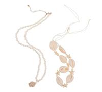 Mikikit Collar Conchas Natural Bohemio Estilo Hawaiano Para Mujer Vacaciones Verano Joyería Playa Estilo Marinería Beach Jewelry Mujer