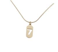 Mikikit Collar Creativo De Mujer Con Cadena De Clavícula De Acero Titanio, Colgante Número 7 Dorado, Joyería Elegante Para Fiesta y Uso Diario