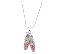 Mikikit Collar de Ballet con Cristales Rosa Cadena Clavícula con Charms de Zapato Joyería para Mujer para del Baile