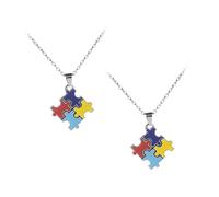 Mikikit Collar de Concientización Autismo 2 Unidades Colgante de Rompecabezas Colorido Ligero y Duradero para Fiestas y Regalos Obsequios